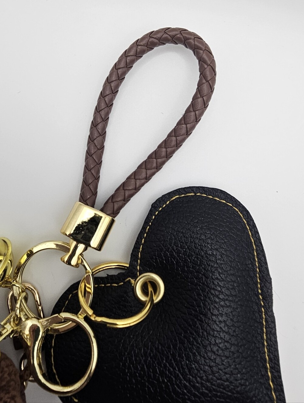 Upcycled Leather Purse Key Chain Charm - Picture 8 of 9